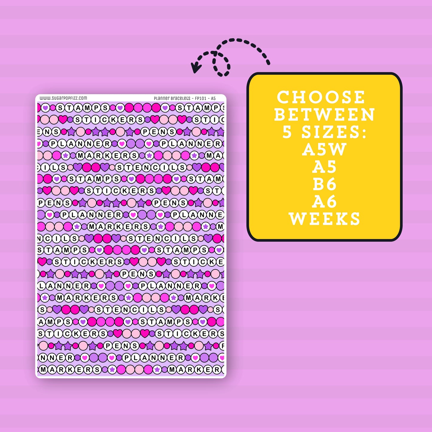 Planner Bracelets - Full Page Sticker - FP101