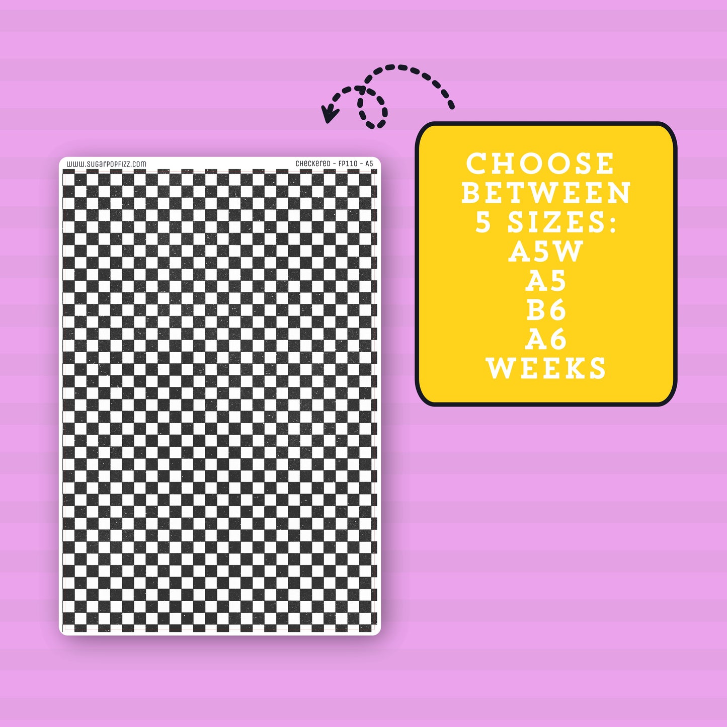 Checkered - Full Page Sticker - FP110
