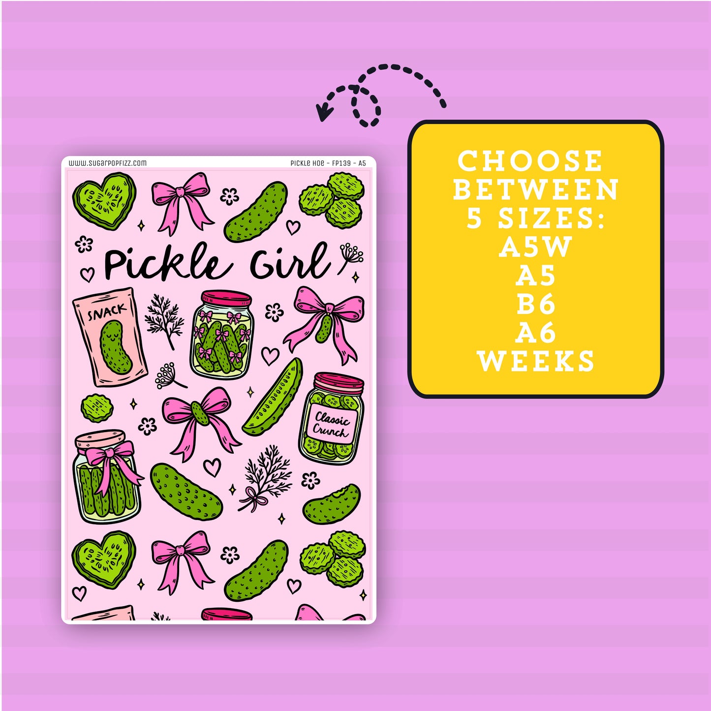 Pickle Girl - Full Page Sticker - FP139