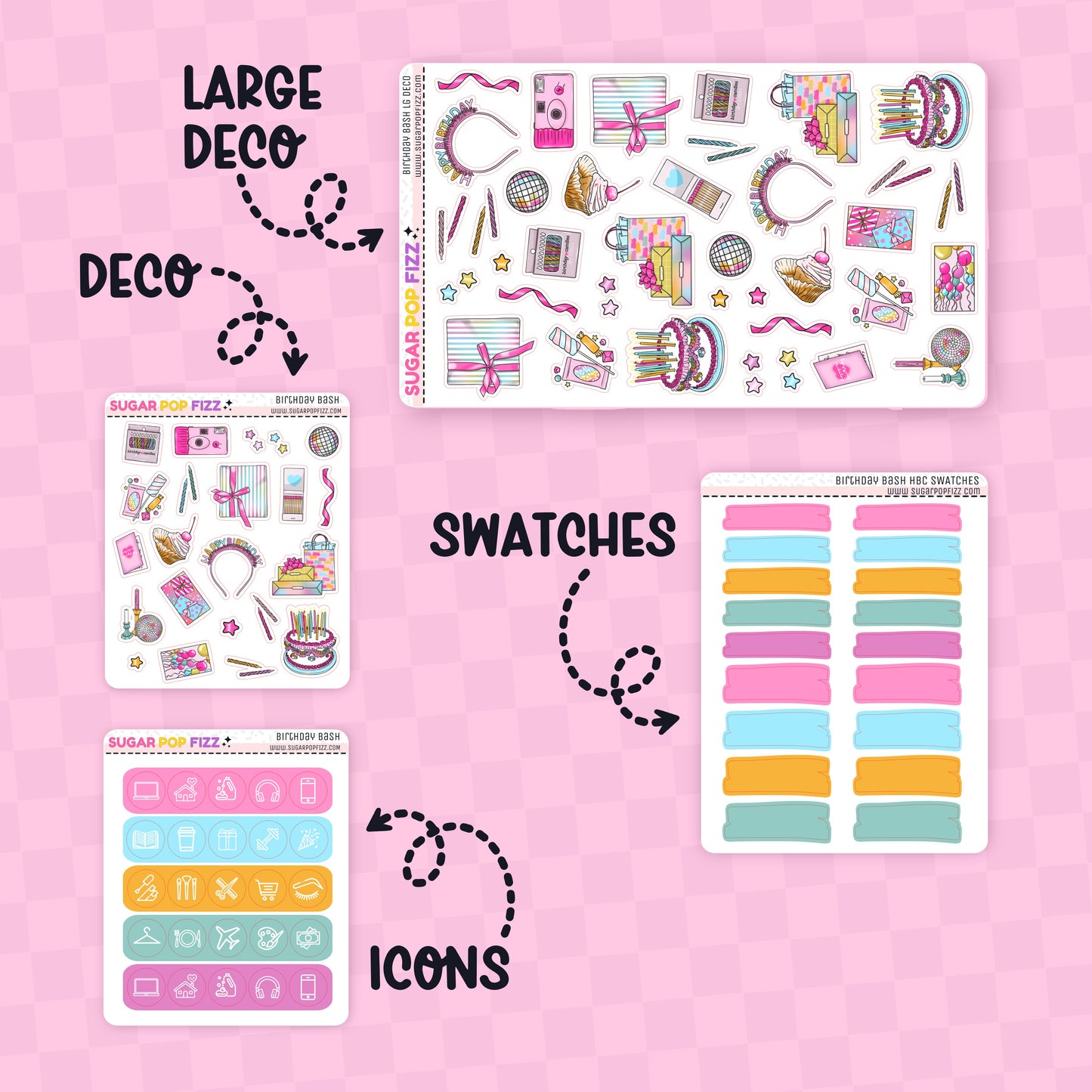 Birthday Bash Hobonichi Cousin Weekly Kit Add-ons