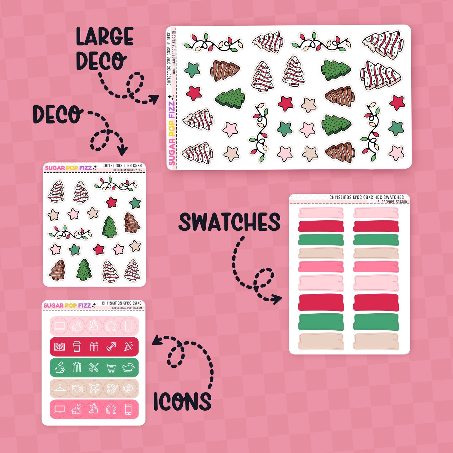 Christmas Tree Cake Hobonichi Cousin Weekly Kit Add-ons