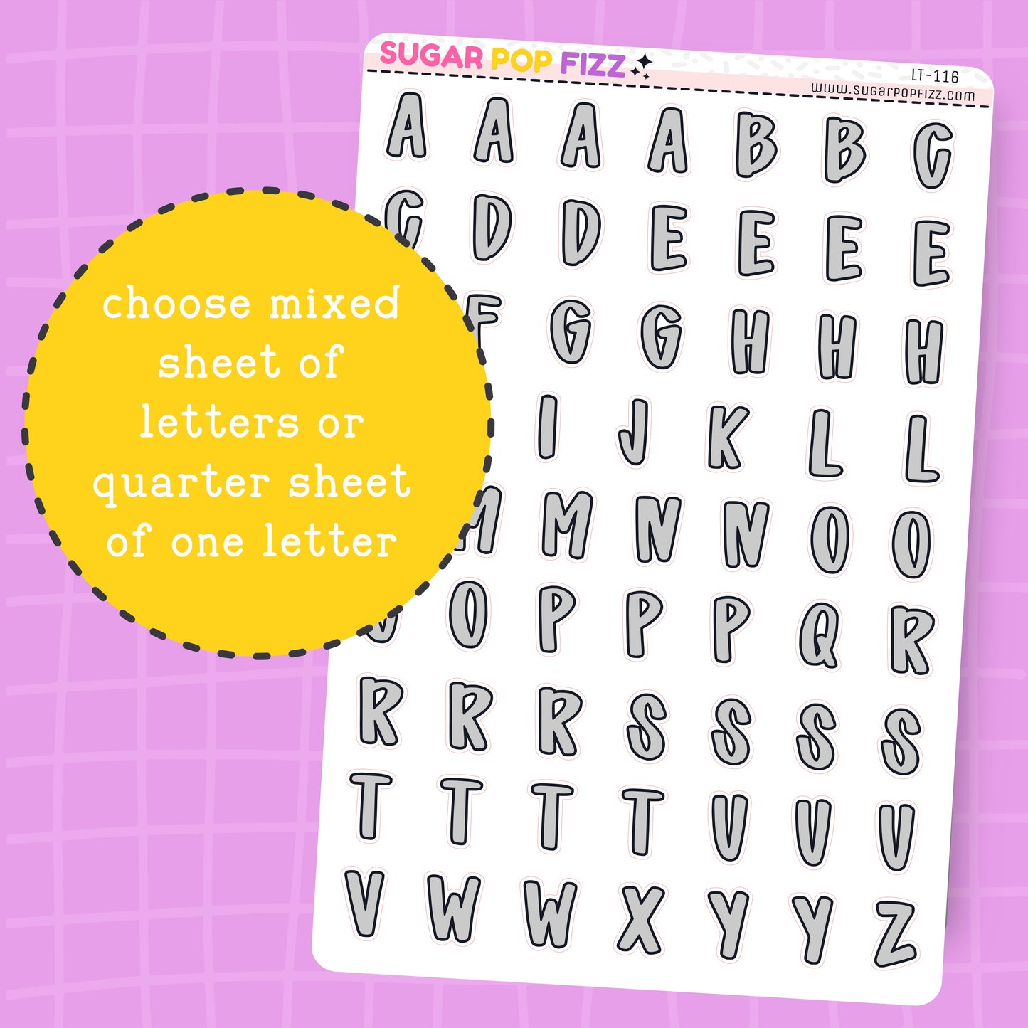 Gray LETTERS - LT116