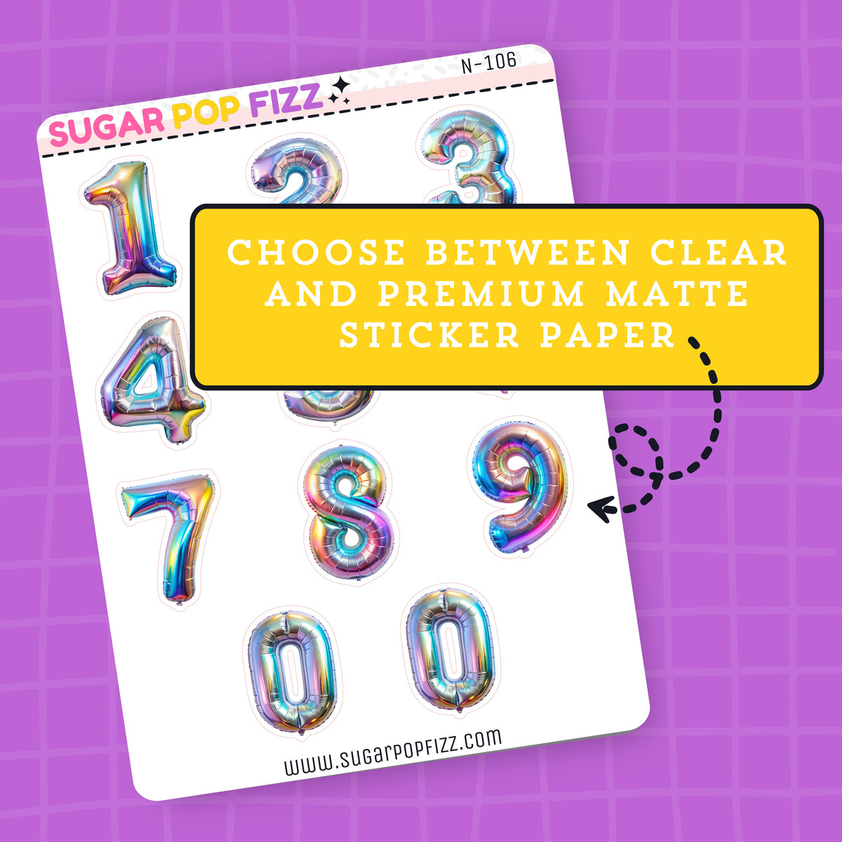 Holo Balloon LARGE NUMBERS - N106