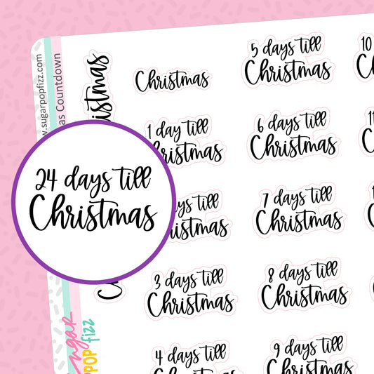 Christmas Countdown Script Stickers