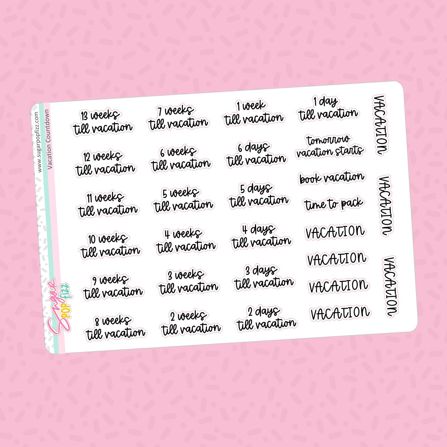 Vacation Countdown Stickers