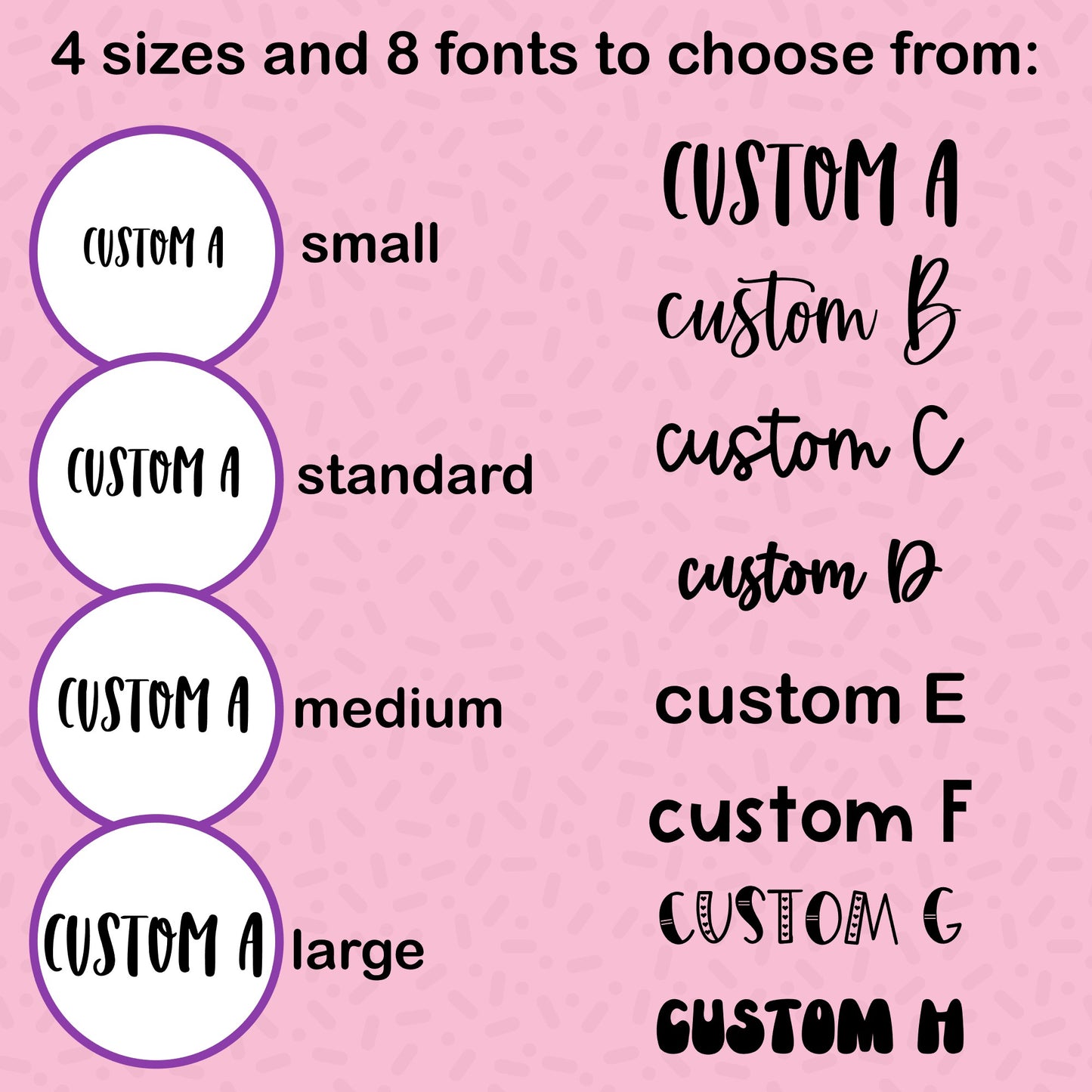 CUSTOM SCRIPT - choose your size & your font
