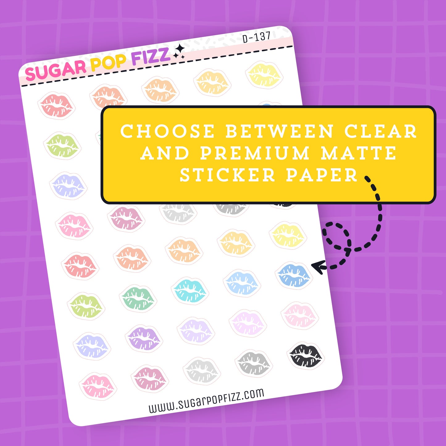 Lips/Kisses Doodle Stickers - D137