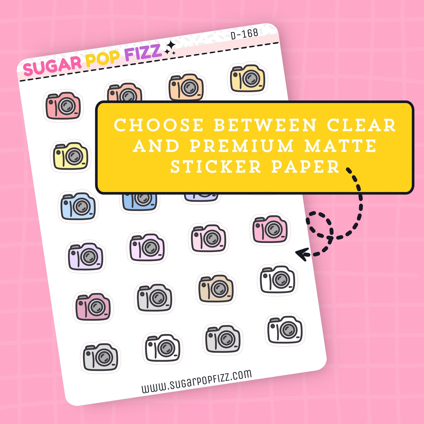 Camera Doodle Stickers - D168