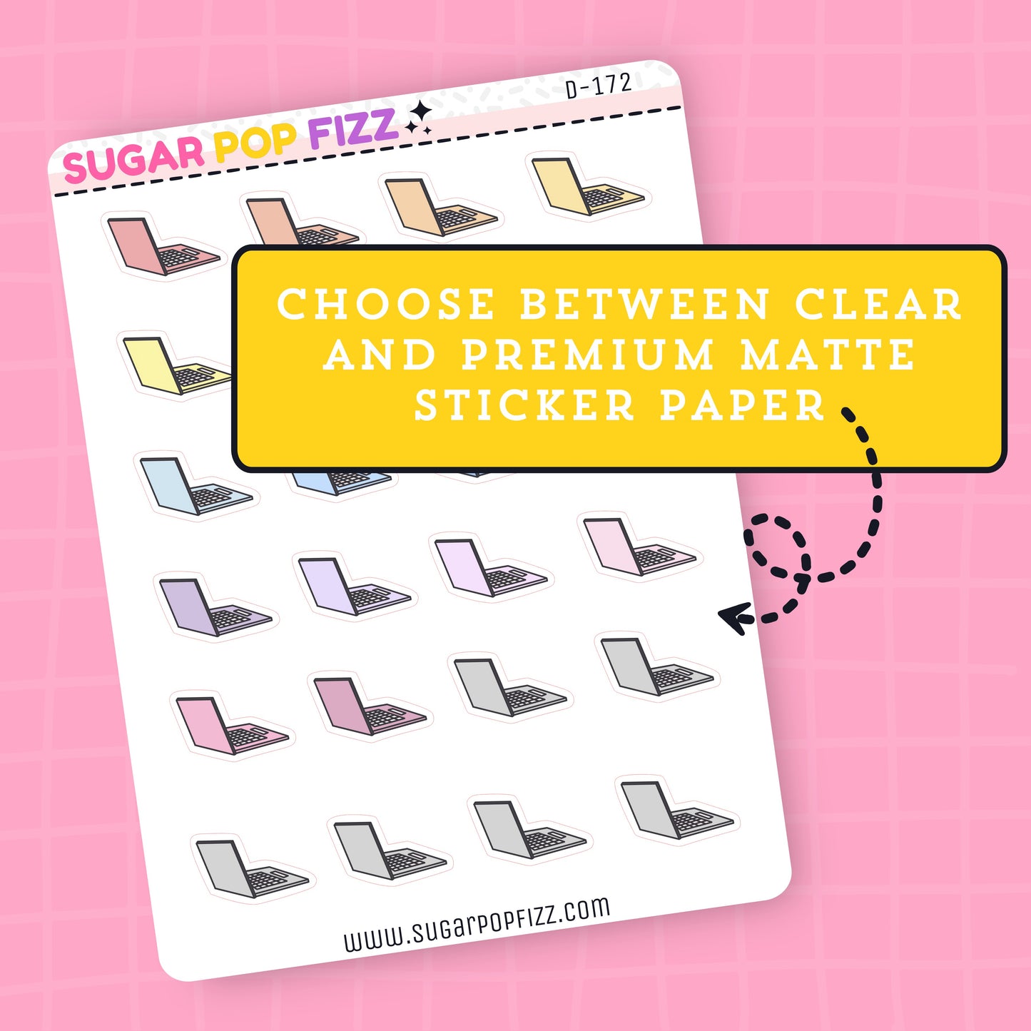 Laptop Doodle Stickers - D172