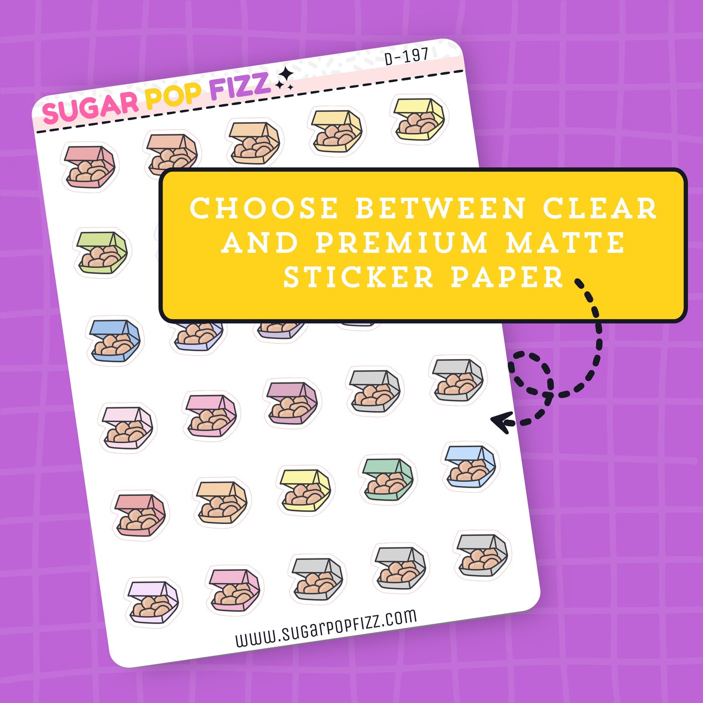 Chicken Nugget Pack Doodle Stickers - D197