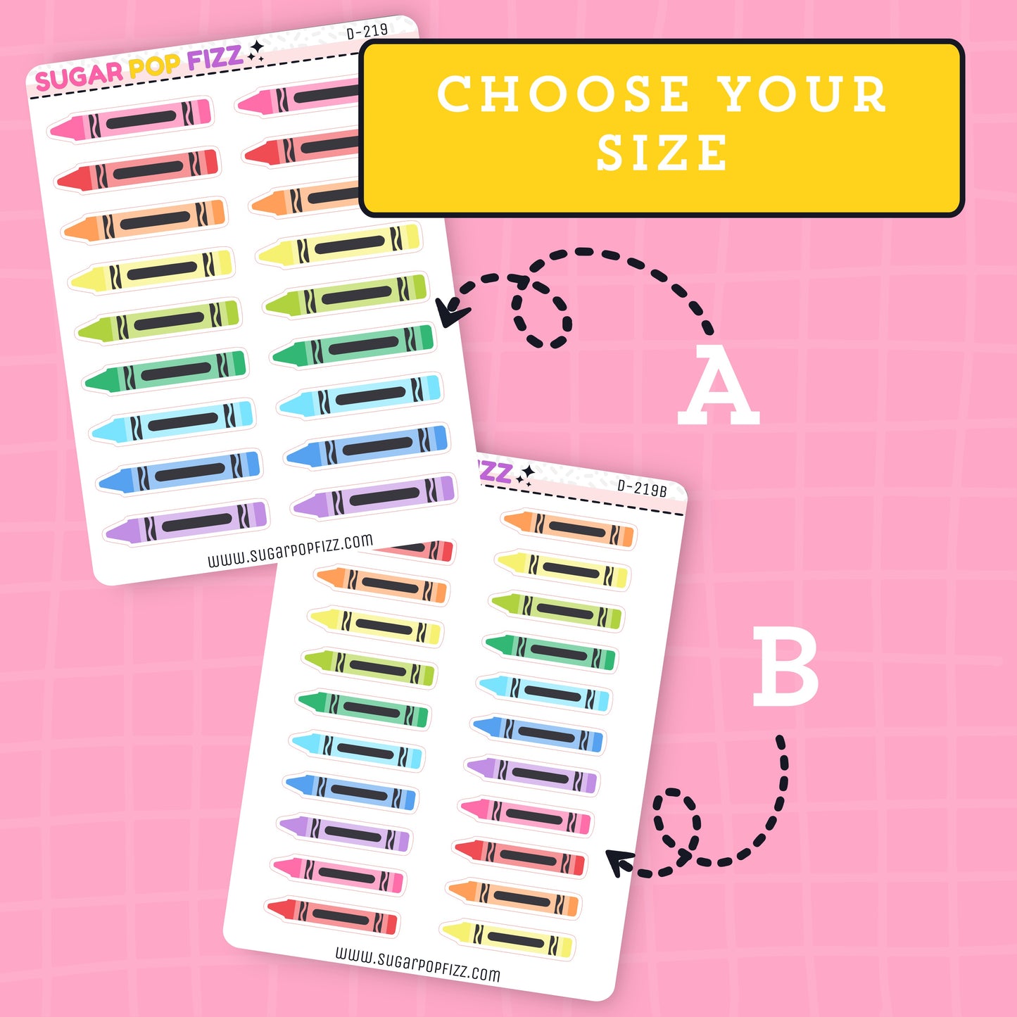 Crayon Doodle Stickers (2 sizes) - D219