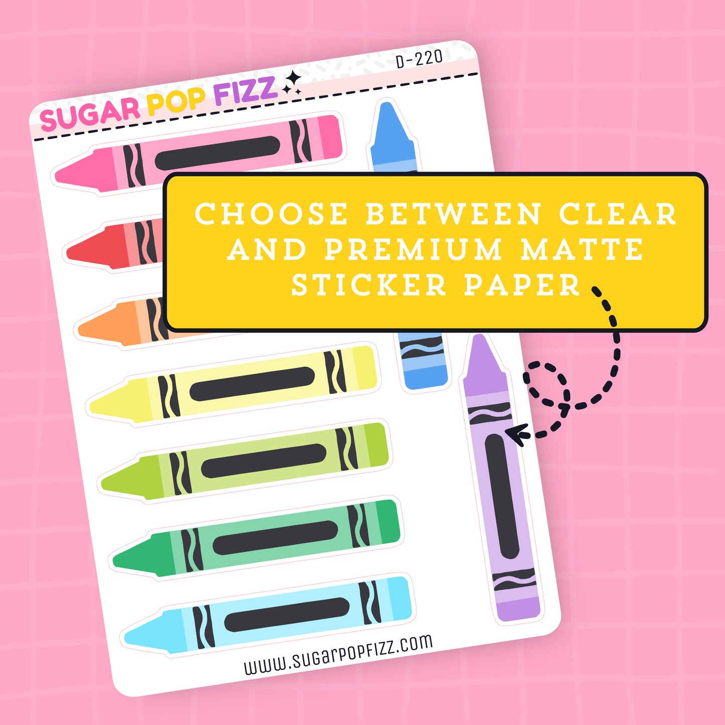 Large Crayon Doodle Stickers - D220