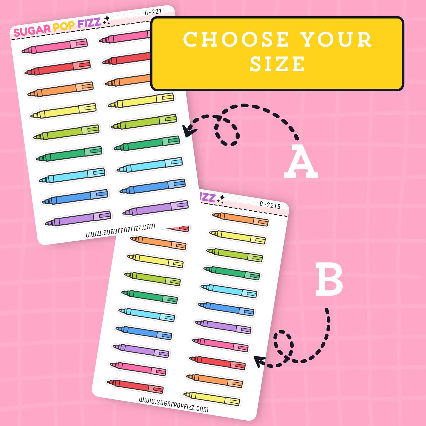 Marker Doodle Stickers (2 sizes) - D221