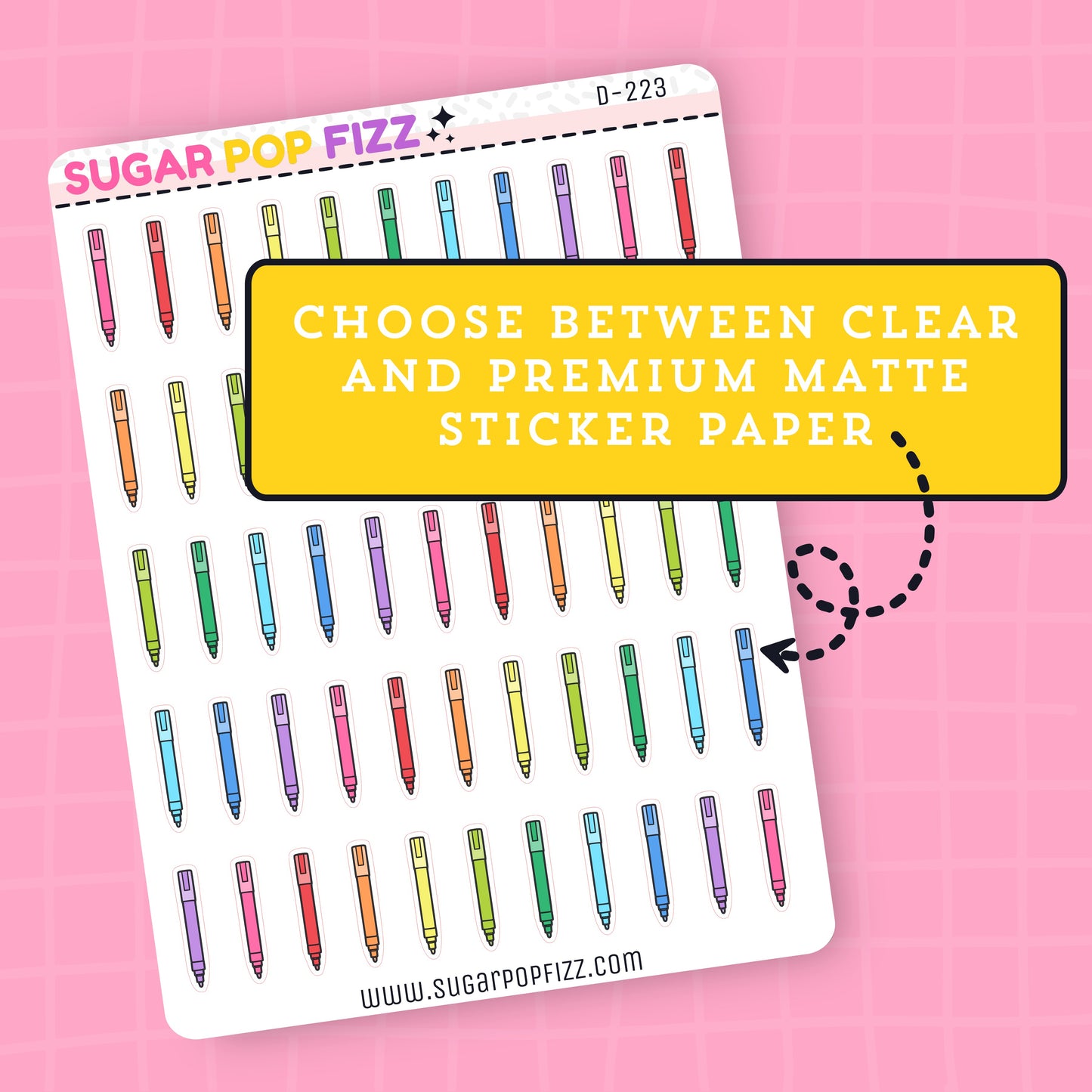 Markers Doodle Stickers - D223