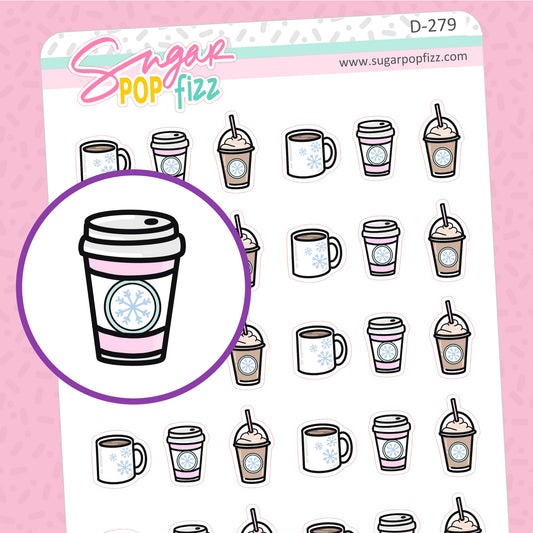 Winter Coffee Doodle Stickers - D279