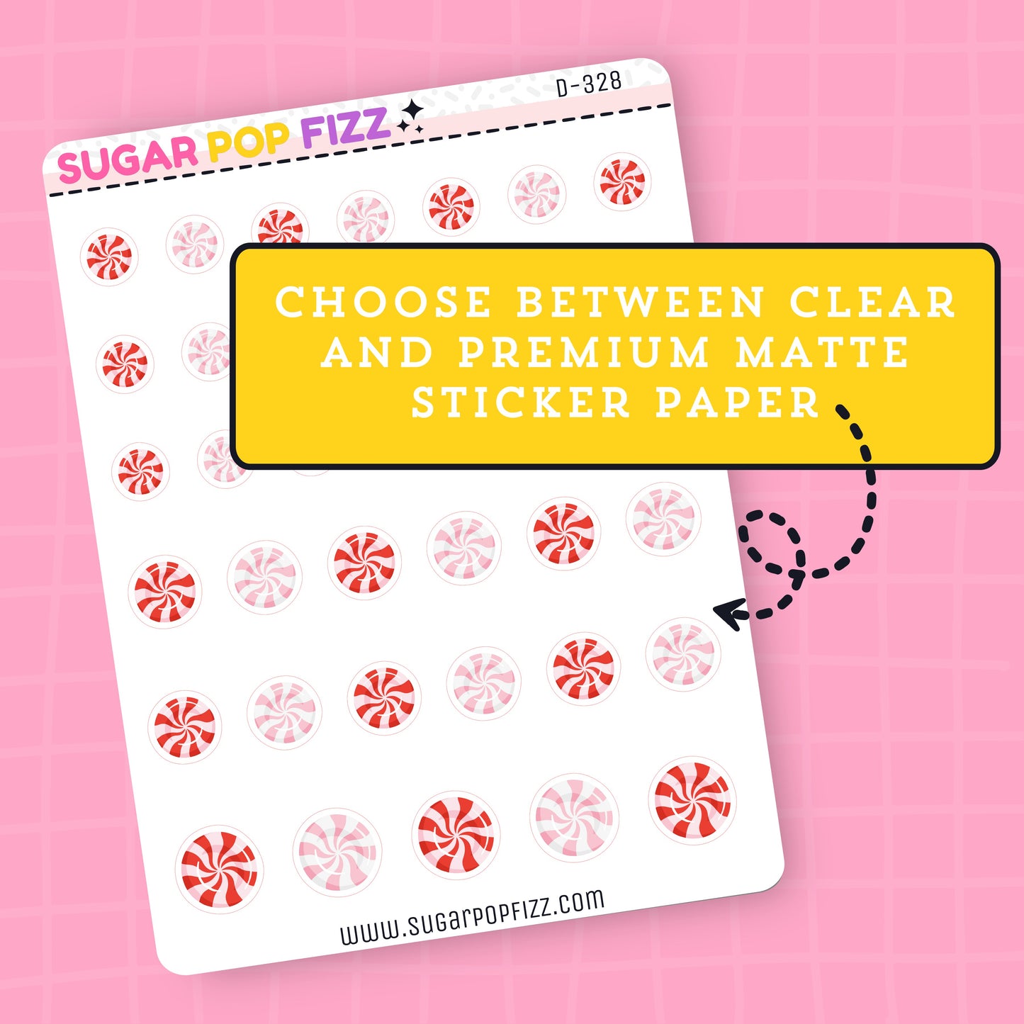 Peppermint Doodle Stickers - D328