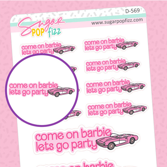 Lets Go Party Doodle Stickers - D569