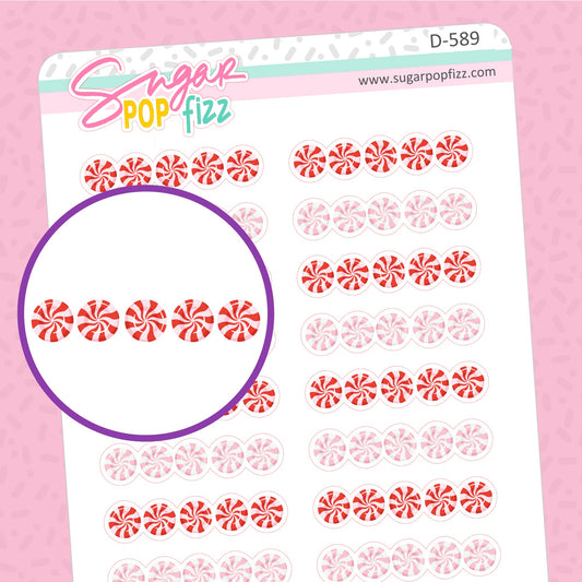 Peppermint Candy Divider Doodle Stickers - D589