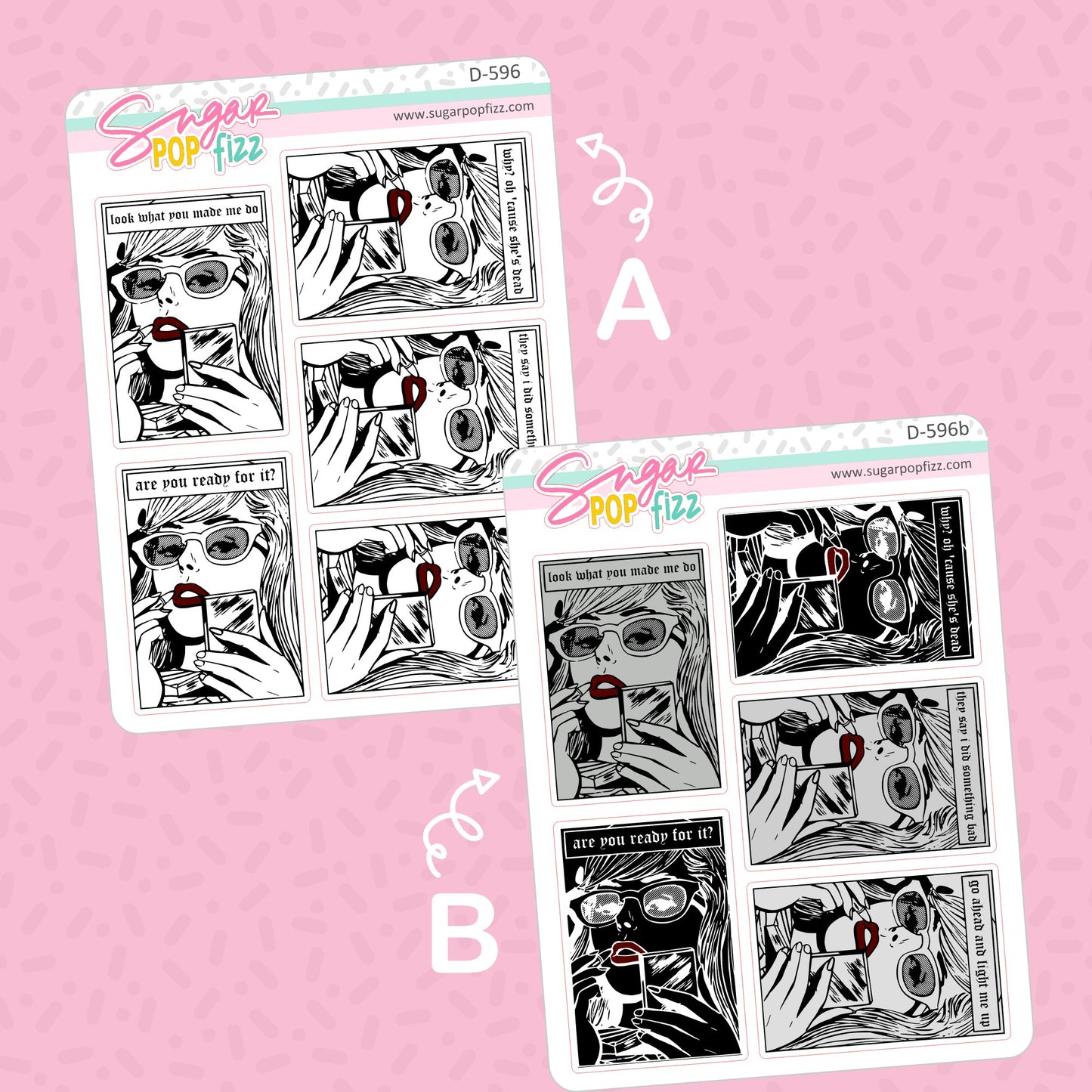 Comic Reputation Taylors Doodle Stickers - D596