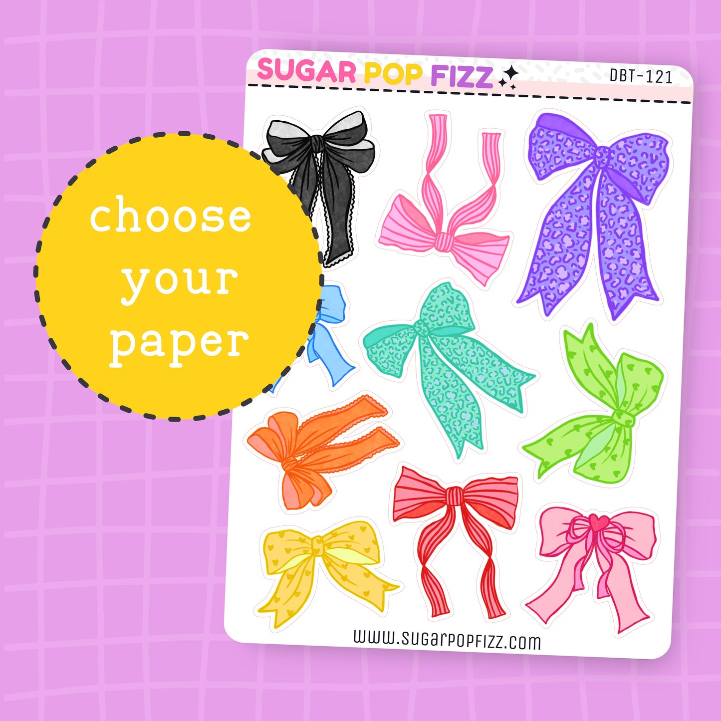 Assorted Bows Deco Stickers - DBT121
