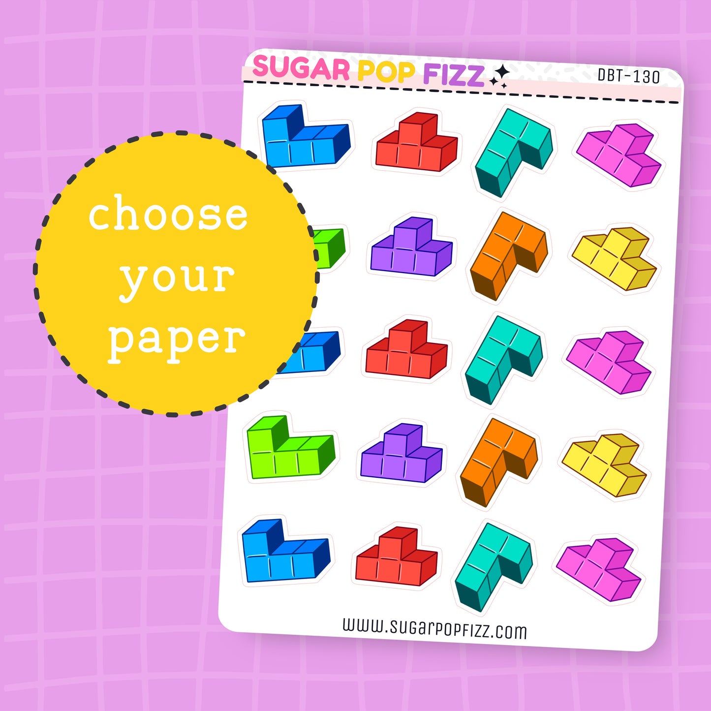 Tetris Blocks Deco Stickers - DBT130