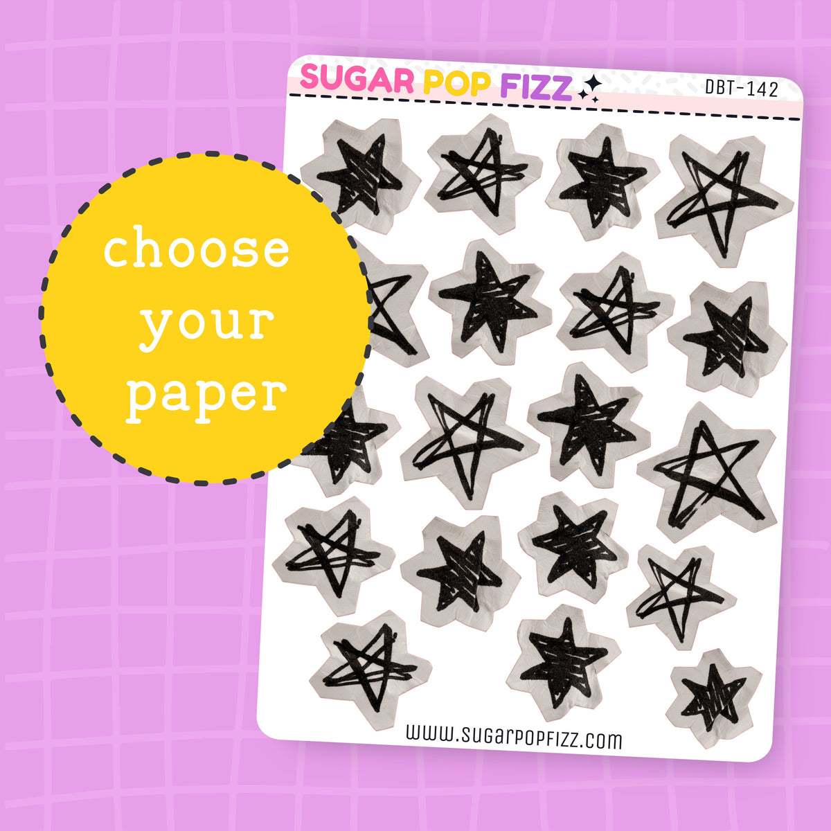 Grayed Out Alt Stars Deco Stickers - DBT142