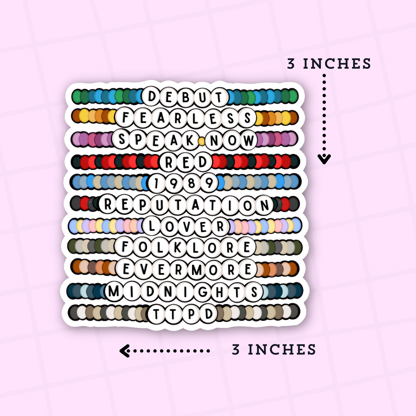 Eras Bracelets Premium Matte Die Cut Sticker - DC101