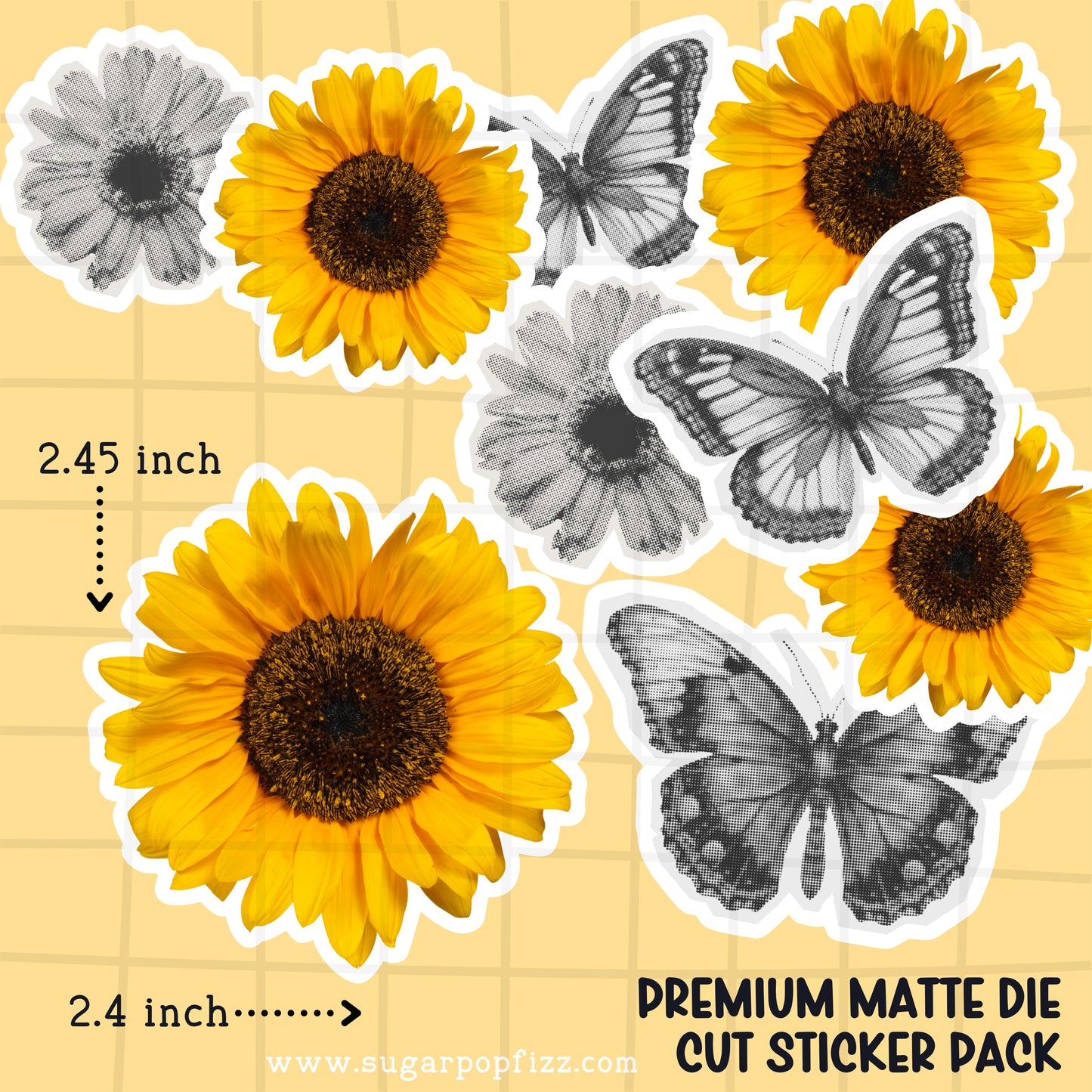 Sunflowers Die Cut Sticker PACK - DCP102