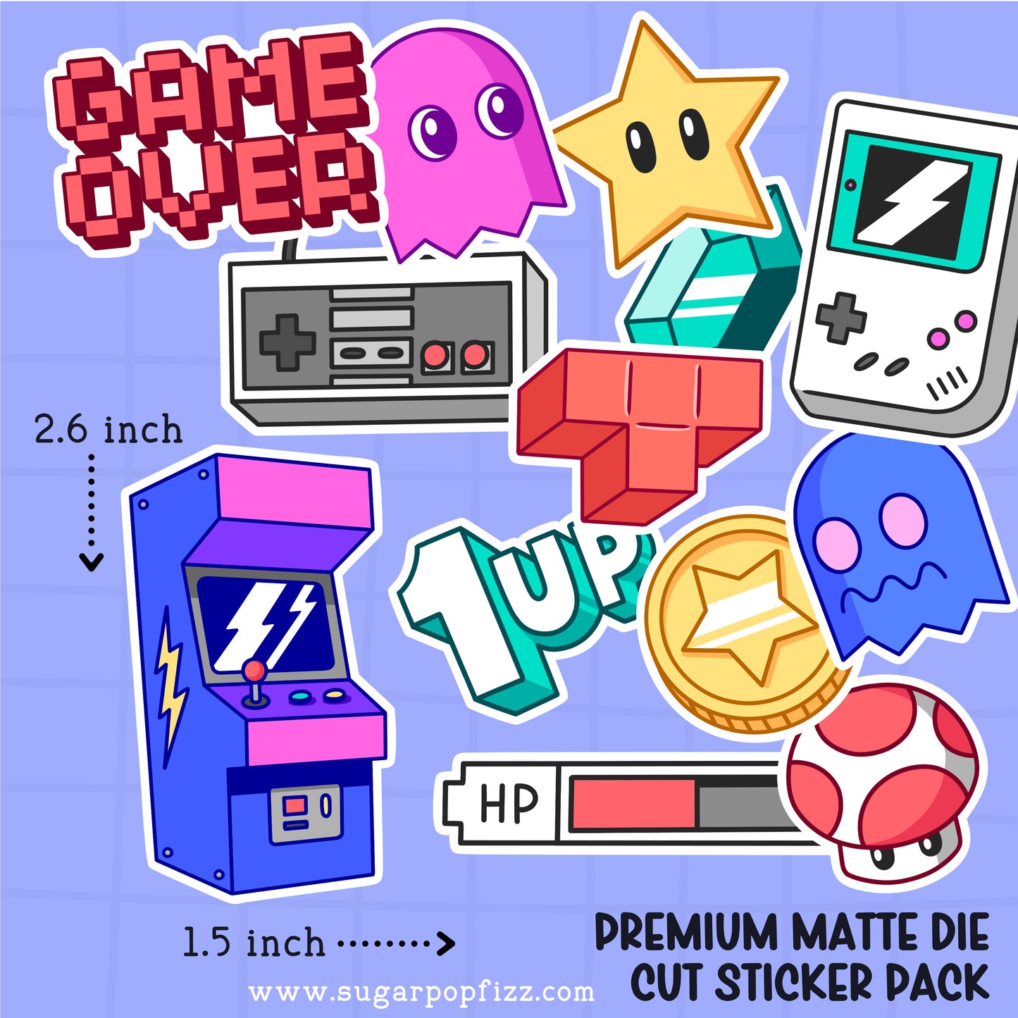 Retro Gamer Die Cut Sticker PACK - DCP108