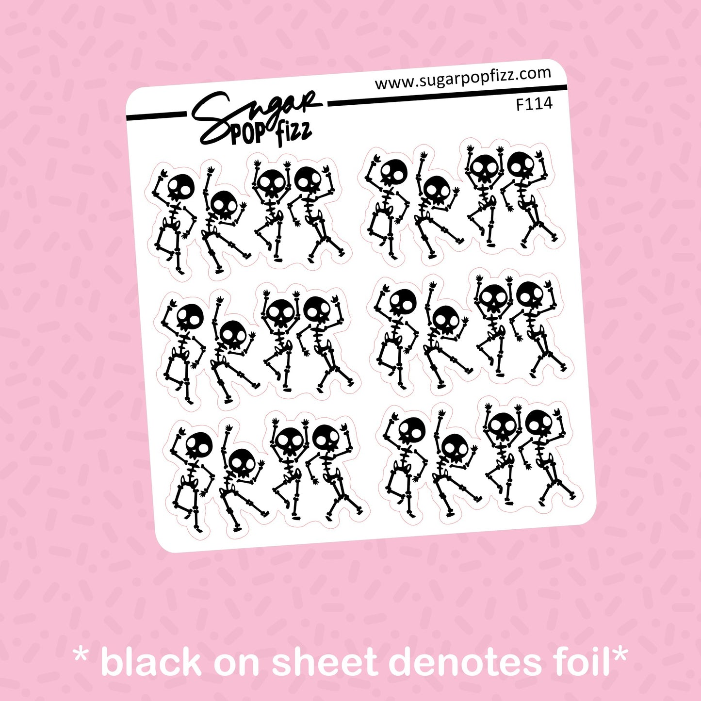 Dancing Skeletons Foil Stickers - choose your foil - F114