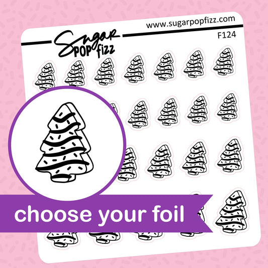 Christmas Tree Cake Foil Stickers - choose your foil - F124