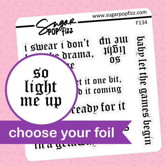 Reputation Quotes Foil Stickers - choose your foil - F134