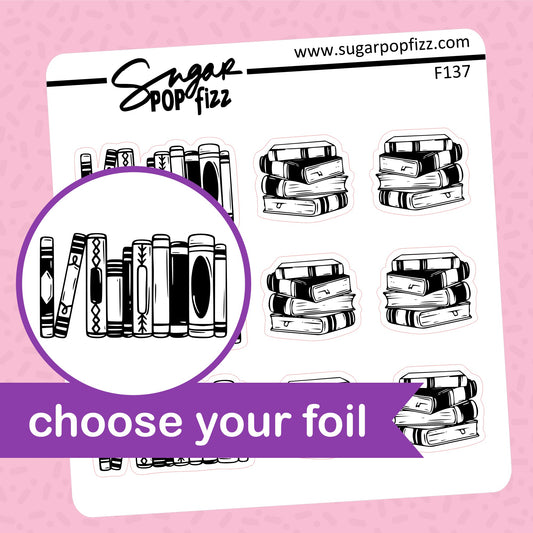 Books Foil Stickers - choose your foil - F137