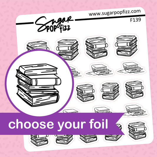 Books Foil Stickers - choose your foil - F139
