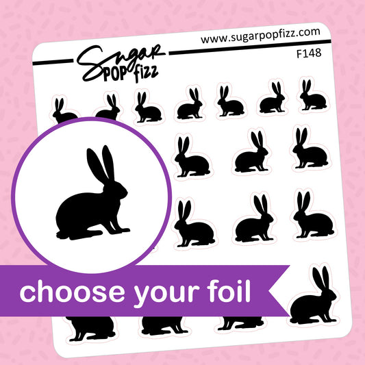 Rabbit/Bunny Foil Stickers - choose your foil - F148