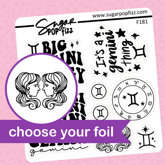 Gemini Foil Stickers - choose your foil - F181