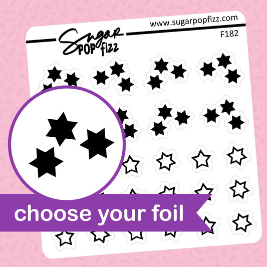 Cowboy Stars Foil Stickers - choose your foil - F182