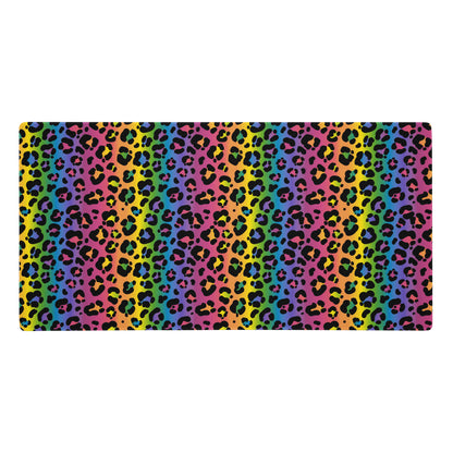 Rainbow Leopard Desk Pad