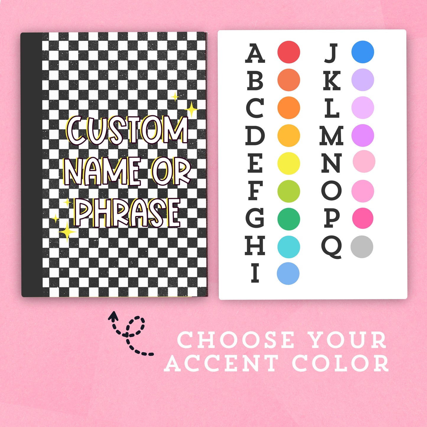 Checkered - CUSTOM - Hobonichi Cousin Cover Sticker - HBCC105