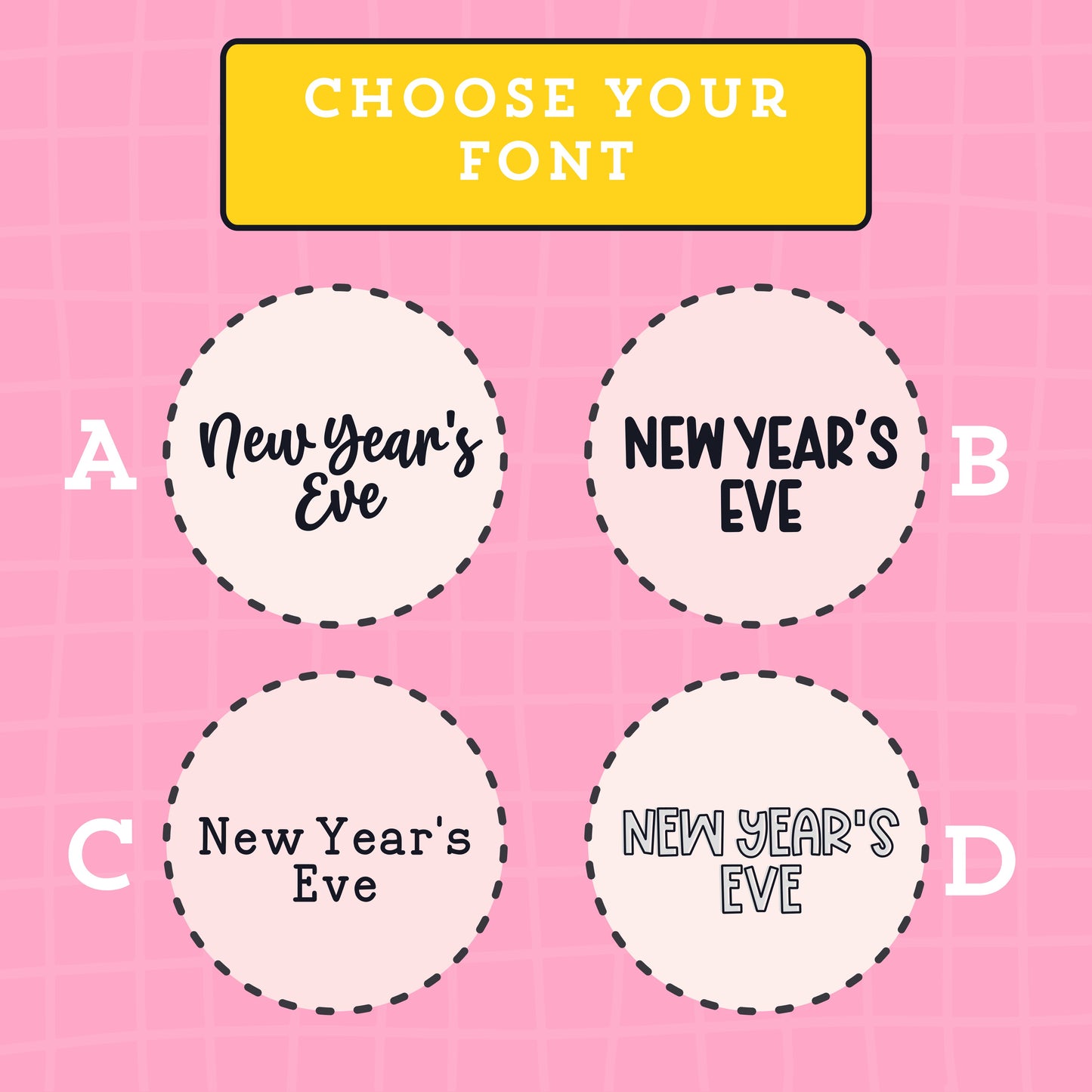 Holiday (LARGE) Script Stickers (4 fonts) - HS114