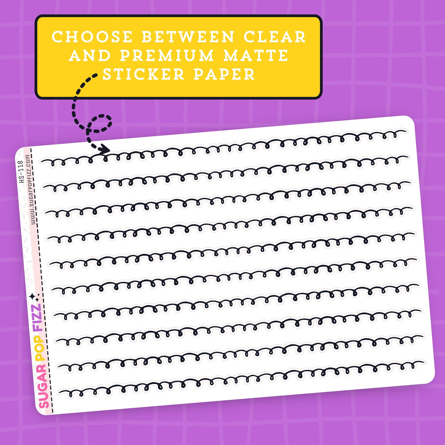 Squiggle Divider Sticker - HS118