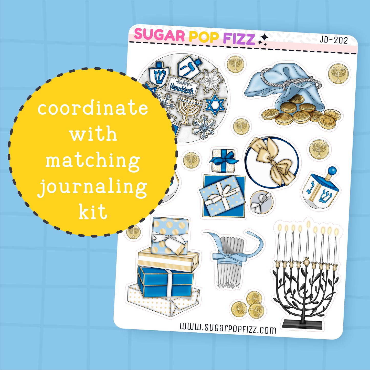 Hanukkah Honey Journaling Deco Stickers - JD202