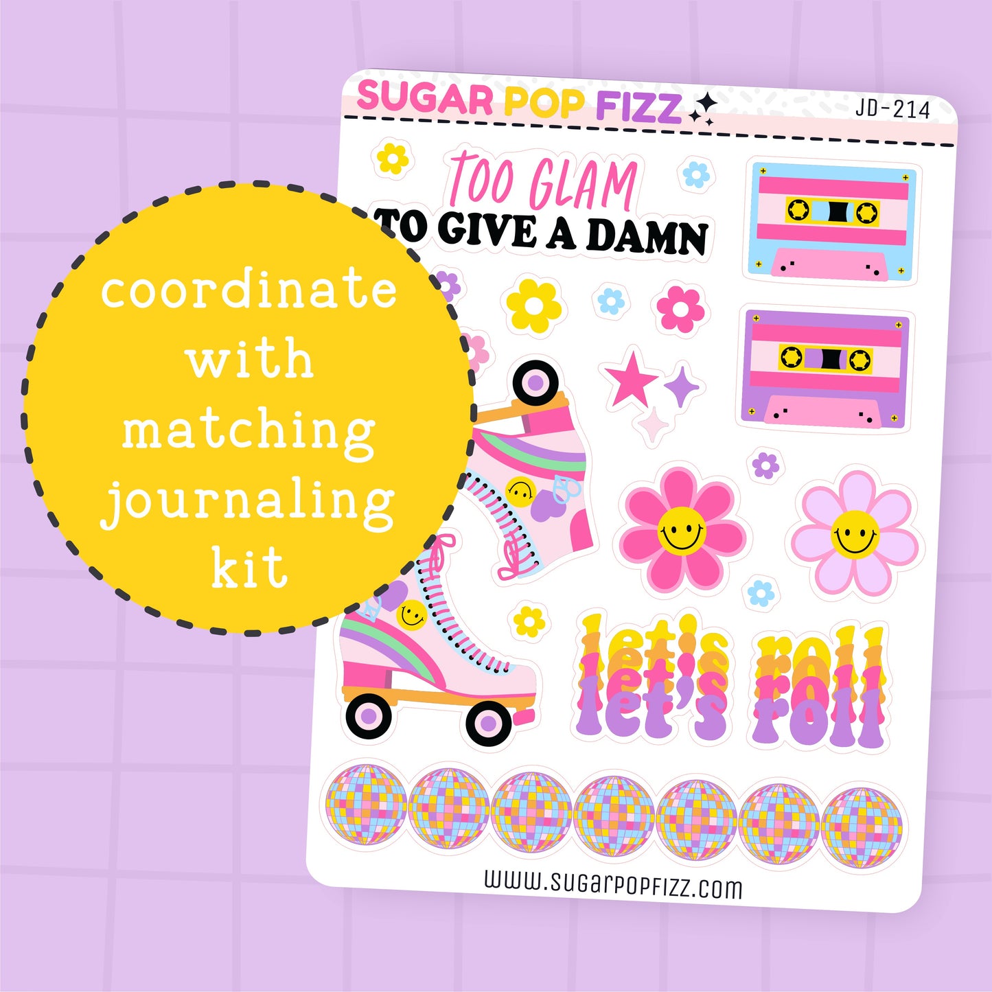 Roller Disco Journaling Deco Stickers - JD214