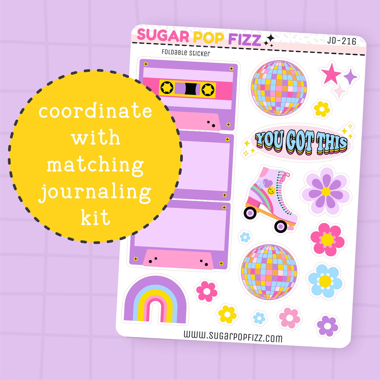 Roller Disco Journaling Deco Stickers - JD216