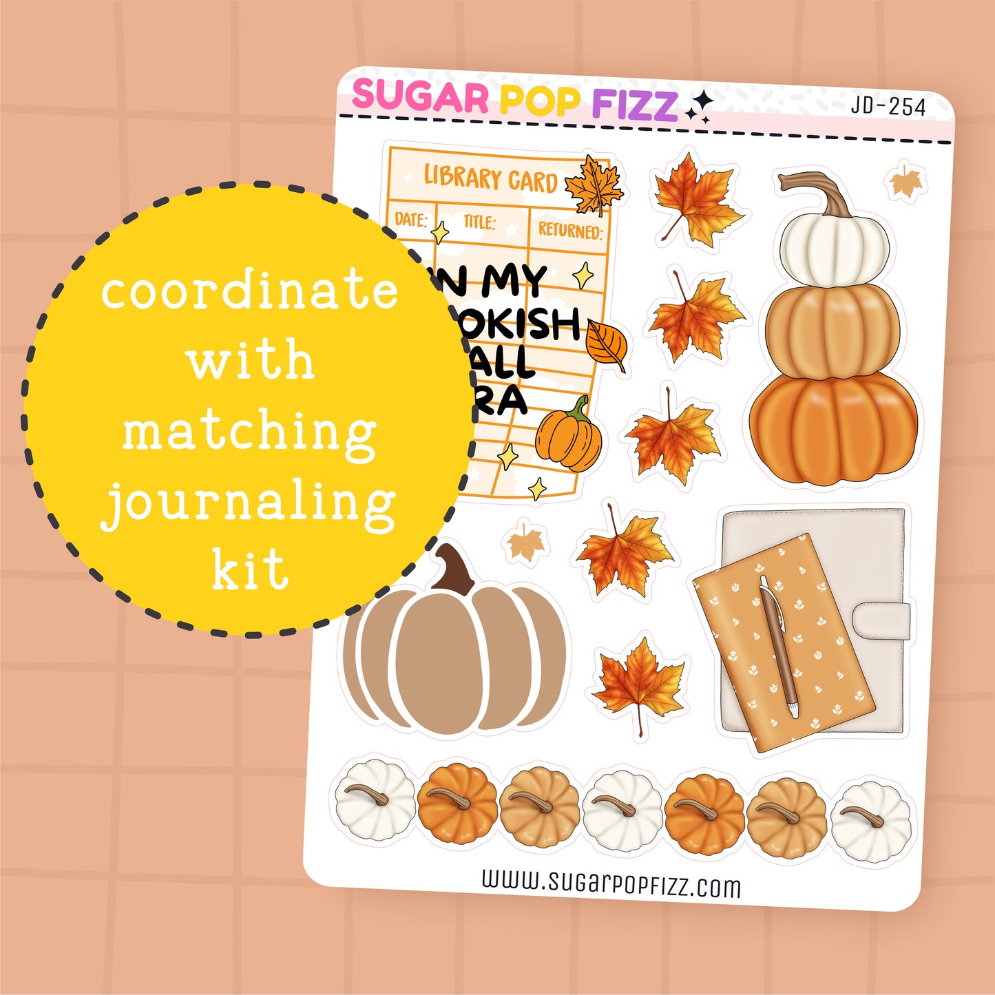 Autumn Booked Journaling Deco Stickers - JD254