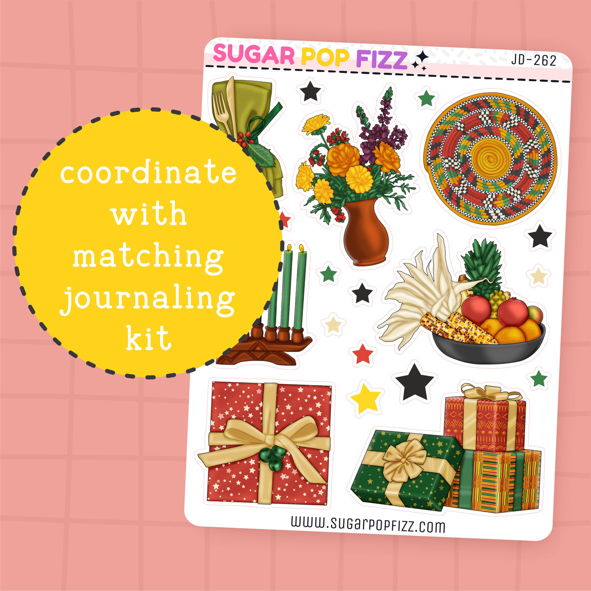 Kwanzaa Journaling Deco Stickers - JD262