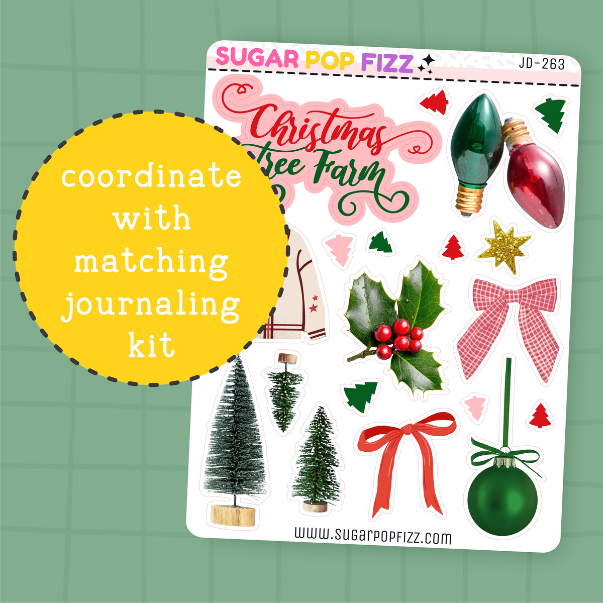 Xmas Tree Farm Journaling Deco Stickers - JD263