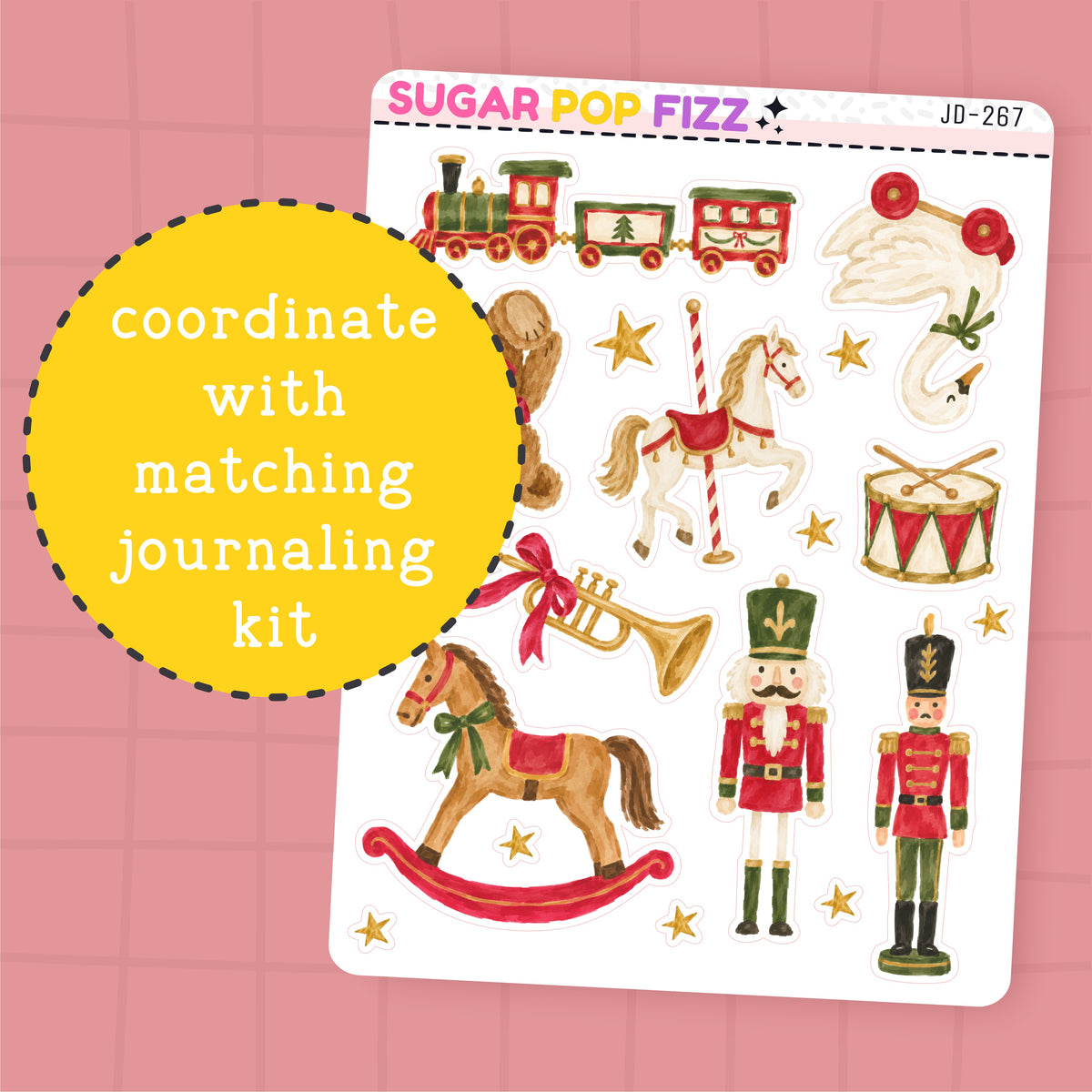 Christmas Toys Journaling Deco Stickers - JD267