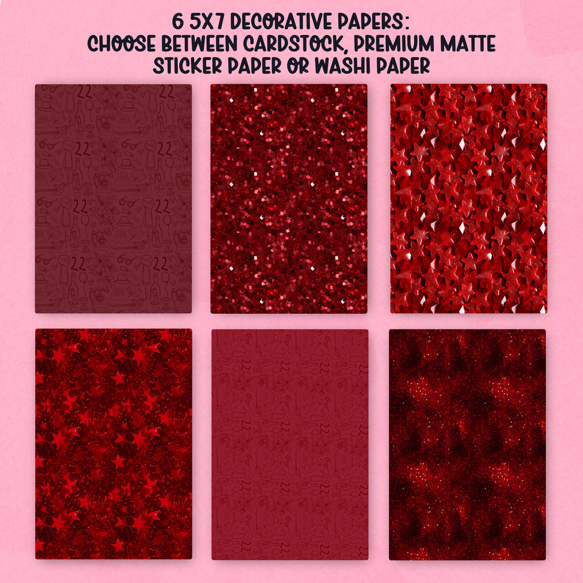 RED Paper Pack - choose your paper - PPK116