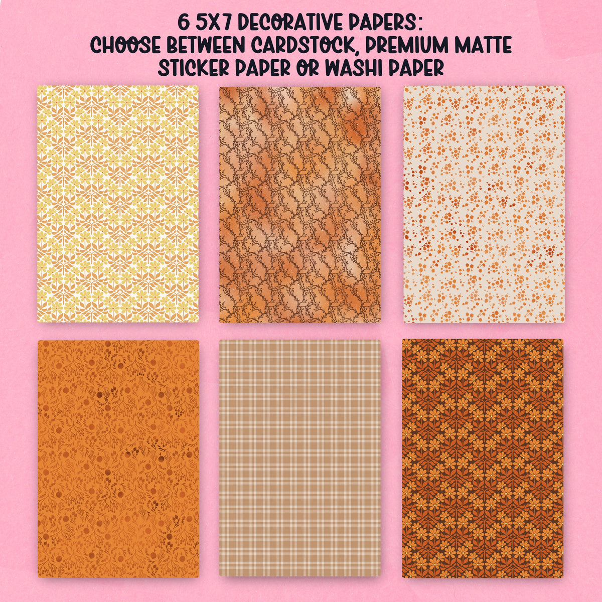 Autumn Booked Paper Pack - choose your paper - PPK134